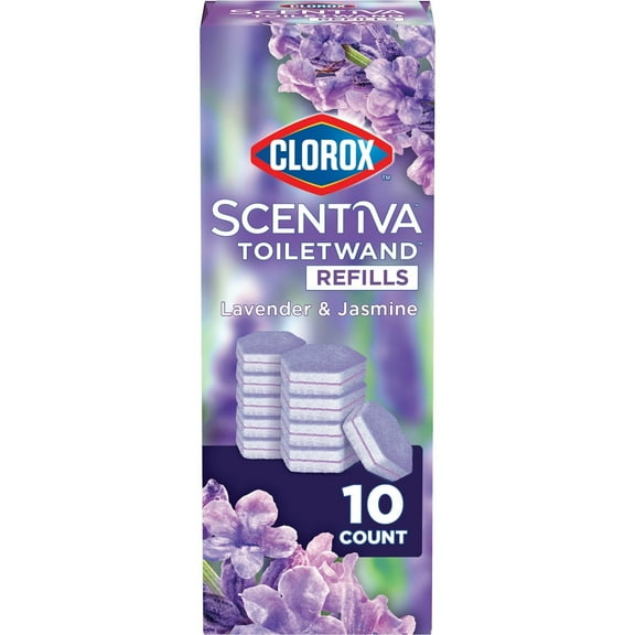 Clorox Scentiva ToiletWand Refills, Lavender and Jasmine, 20 Count (2 Pack)