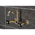 thumbnail image 4 of Kingston Brass KS1262PKX Duchess Double-Handle Wall-Mount Bridge Kitchen Faucet, Polished Brass, 4 of 7