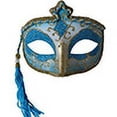 thumbnail image 2 of Blue Tasseled Mardi Gras Mask Adult Halloween Accessory, 2 of 2