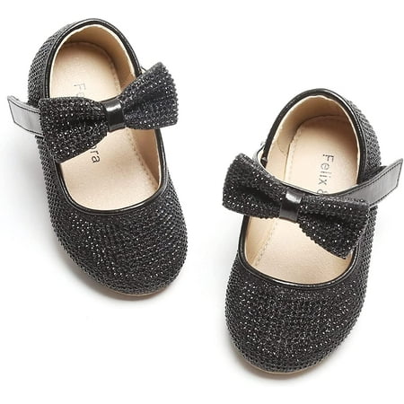 

QWZNDZGR Toddler Flower Girl Dress Shoes - Girl Ballet Flats Party School Shoes Wedding