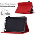 thumbnail image 4 of Embossed Folio Flip Smart Case for Amazon Kindle Fire 7 12th Gen 2022, Premium PU Leather Kickstand Card Slots Magnetic Auto Sleep / Wake with Pen Slot Case for Kindle Fire 7 12th Gen 2022, Red, 4 of 5