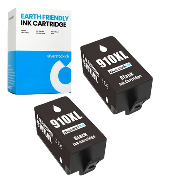 OverstockInk 910XL Black Ink Compatible for 910 Cartridges for OfficeJet 8018 8022 (2 Black)