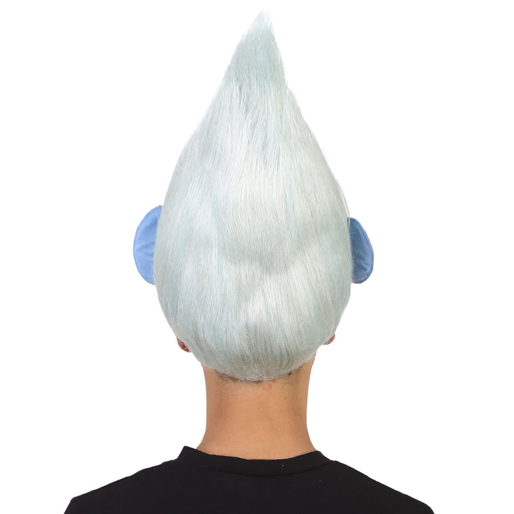 HPO| Adult Unisex Pointy Silver Troll Wig with Ears | Breathable Wefted Capless Cap