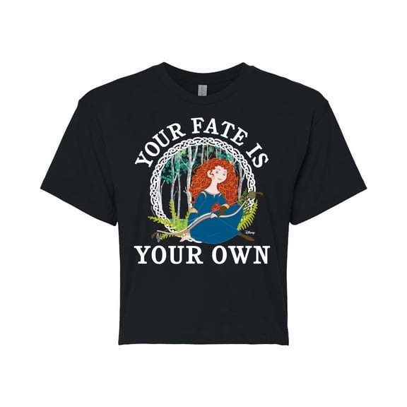 Disney Brave - Merida Your Fate Is Your Own - Juniors Cropped Cotton Blend T-Shirt