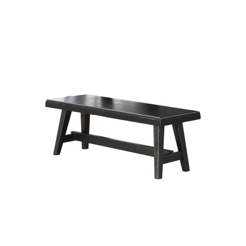 Sturdy Wood Dining Bench, Black