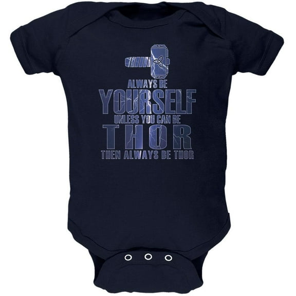 Always Be Yourself Thor Navy Soft Baby One Piece - 3-6 months