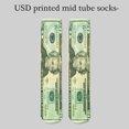 thumbnail image 4 of Men's Funny Unisex Novelty 3D Printed Middle Calf Socks Dollar Bill Money Patterned Middle Tube Socks Christmas Gift, 4 of 8