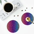 thumbnail image 5 of Disketp Leopard Neon Rainbow Funny Coasters,6 Pcs Leather Coasters With Holder, Perfect Housewarming Hostess Gifts,Protect Furniture From Water Marks Scratch And Damage, 5 of 9