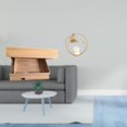thumbnail image 2 of Estante flotante de pared con cajón y compartimento, escultura de bola de cristal, figura de metal, adorno de escritorio para interiores, soporte para, 2 of 8