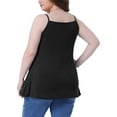 thumbnail image 4 of DARING DIVA Women's Plus Tank Tops with Button V Neck and Pleated Design 1X Black, 4 of 6