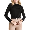 thumbnail image 1 of INSPIRAR CHIC Blusa de Manga Larga para Mujer Otoño Invierno Casual Trabajo Cuello Mock XL Negro, 1 of 5