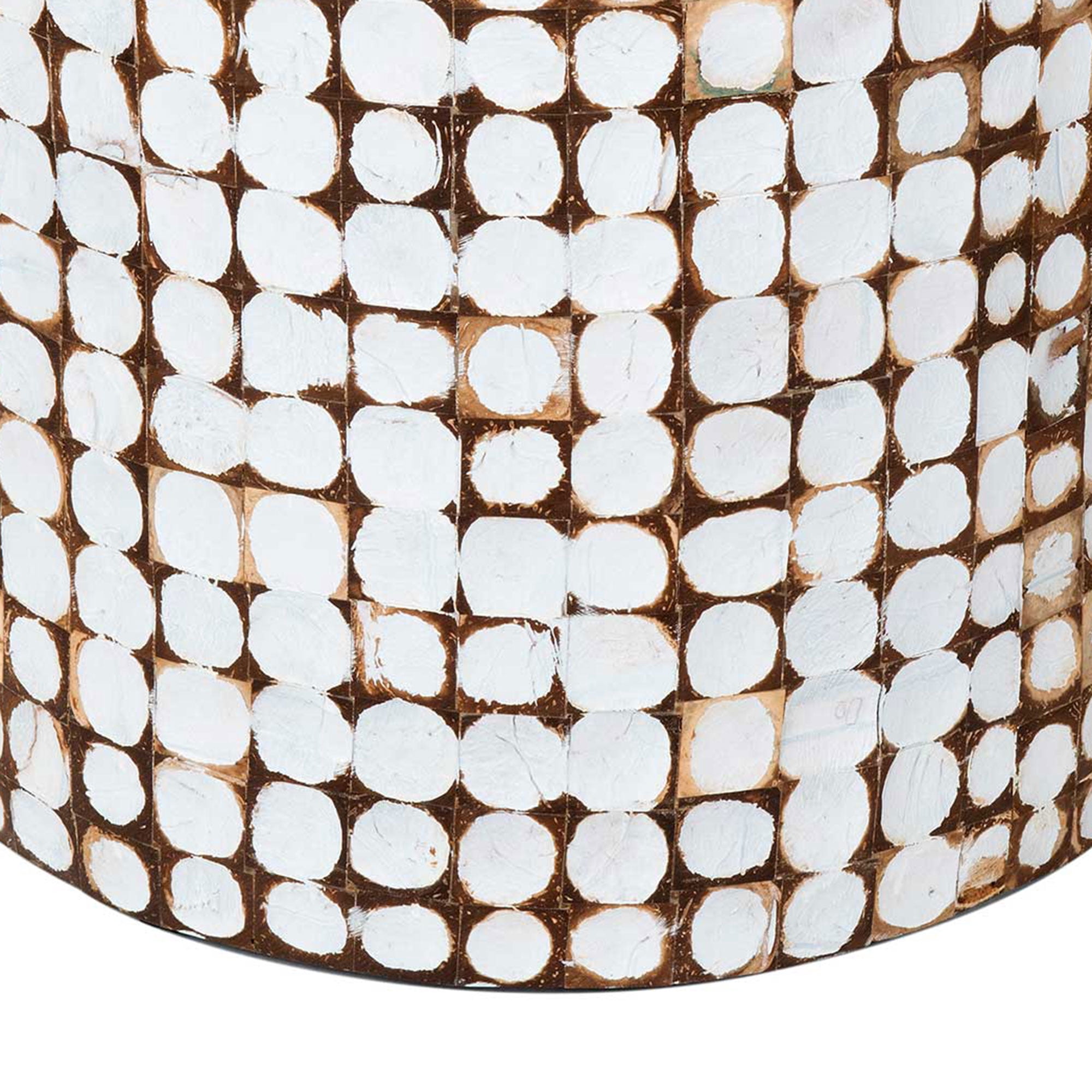 East at Main Rustic Beachy Handcrafted Coconut Drum End Table