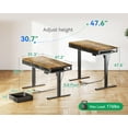 thumbnail image 2 of Electric Standing Desk with Drawers, 47 Inch Height Adjustable Desk with Power Outlets & USB, Sit Stand Table for Home, Office, Workstation, Rustic Brown, 2 of 10
