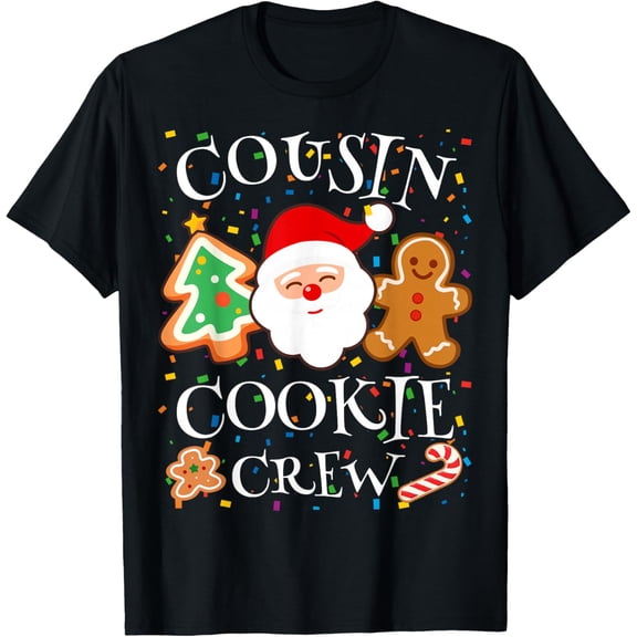 Christmas 2025 Cousin Cookie Baking Crew Squad Family Kids T-Shirt- American fashion hot selling casual retro high quality 100% cotton T-shirt 1 piece- American fashion hot selling casual retro high