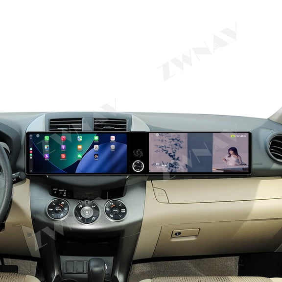 ZWNAV Dual 12.3 inch for Toyota RAV4 2007-2011 GPS Navigation Android 13 Car Radio CarPlay Multimedia Player Head Stereo Unit HD Screen