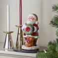thumbnail image 2 of 10.25" LED Musical Indoor Santa Tabletop Christmas Wreath Fan Figurine, 2 of 4
