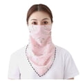 thumbnail image 3 of Women's Ice Silk Printed Scarf, Sun Protection Face Mask and Neck Gaiter, Lightweight UV Ray Shield for Summer Outdoor Activities, Travel, Beach, Hiking, and Daily Casual Wear-B, 3 of 5