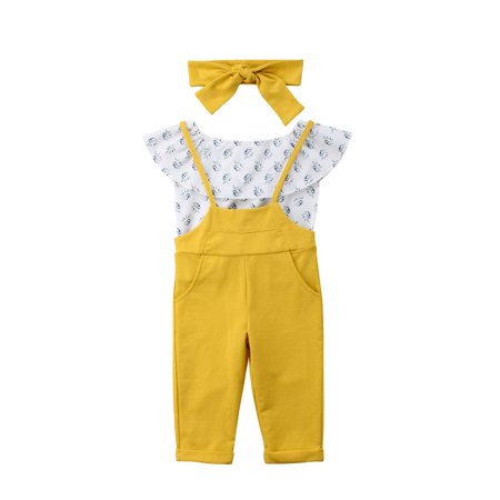 

Ma&Baby Newborn Baby Girls Clothes Ruffle Off Shoulder Tops Jumpsuit Pants Outfit Set 1-6 Years