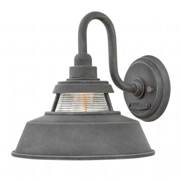One Light Outdoor Medium Wall Mount in Traditional-Industrial Style 10 inches Wide By 10 inches High-Aged Zinc Finish Bailey Street Home