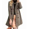 thumbnail image 1 of Blazer pour Femmes Automne Hiver Décontracté Col en V Boutonné Veste Habillée Longue Marron m, 1 of 9