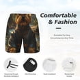 thumbnail image 3 of KLL Forest Creek Cute Dog for Mens Swim Trunks Quick Dry Swim Shorts with Built-in Compression Liner Funny Swimwear Bathing Suits-Small, 3 of 6