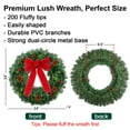 thumbnail image 4 of 24" Christmas Wreath with Warm White USB LED String Lights - Prelit Door Wreath - Red Berries - Christmas Decor for Indoor & Outdoor, 4 of 7