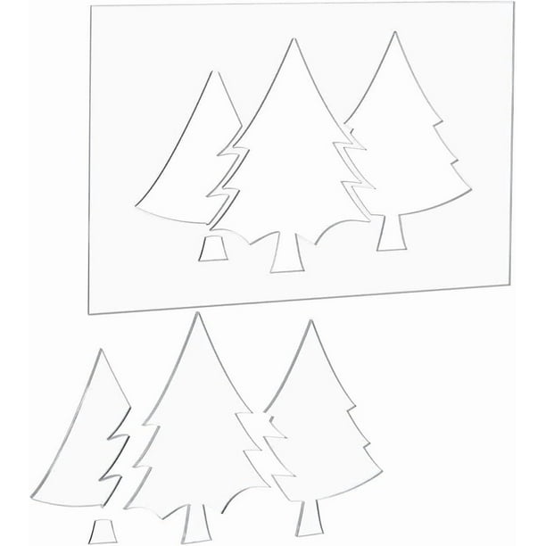 Plantilla de enrutador para árboles de 11,81 × 7,87 pulgadas, plantilla de acrílico transparente con incrustaciones, herramientas decorativas, accesorios para carpintería, 4,5 mm de grosor.