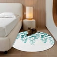 thumbnail image 2 of Round Rugs 3Ft, Turquoise Eucalyptus Leaves Round Area Rug Washable Indoor Throw Carpet, Watercolor Floral Leaf Small Non Slip Circle Rug for Bedroom Living Room Home Decor Aesthetic, 2 of 8