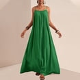thumbnail image 2 of FRSASU Backless Cami Dresses for Women Sleeveless Solid Color Lounge Dress Spaghetti Strap Flowy Summer Loose Maxi Sundress Green, 2 of 9