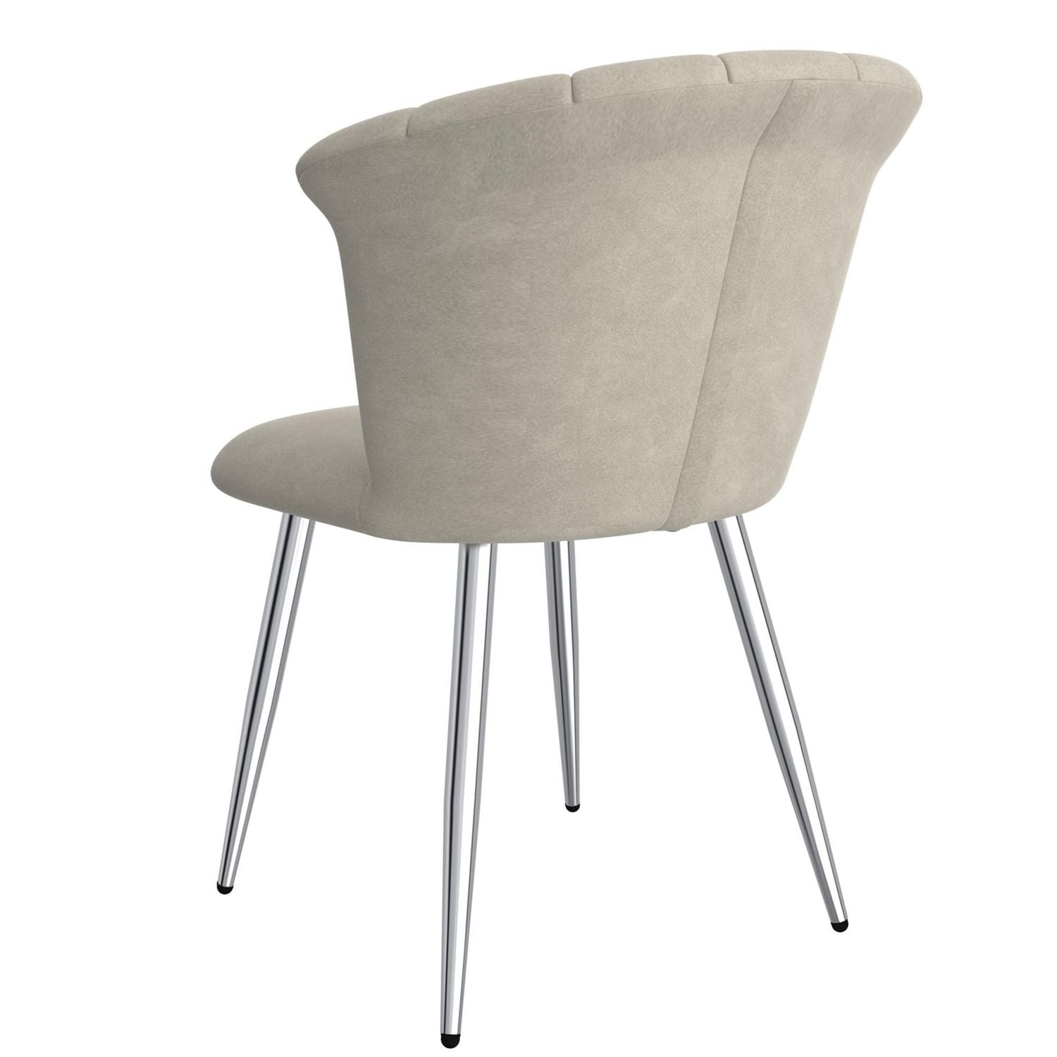Set of 2 Modern Velvet & Metal Side Chair in Grey