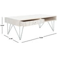 thumbnail image 4 of SAFAVIEH Marigold Mid-Century Coffee Table with Drawer, White/Silver, 4 of 12