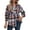 Orange, variant on Womens Plaid Shacket Jacket Flannel Button Fashion Shirts Winter Coats with Pockets (Yellow,M)
