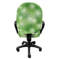 thumbnail image 3 of Abstract Office Chair Slipcover, Circular Round Shaped Inner Geometric Eco Wavelength Illustration, Protective Stretch Decorative Fabric Cover, Standard Size, Hunter Green White, by Ambesonne, 3 of 5