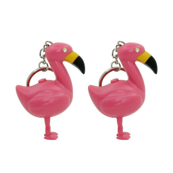 2pcs Flamingo LED Keychains Key Holder Sound Key Decorative Keychain Valentine's Day Gift for Men Women
