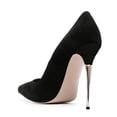 thumbnail image 3 of FSJ Women Basic Pointed Closed Toe Slip On Pumps Metal Slim Stiletto High Heels Wedding Daily Wear Fashion Dress Slide Shoes Size 9.5 Black, 3 of 4
