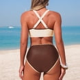 thumbnail image 5 of COMVALUE High Waisted Bikini Sets for Women Tummy Control Swimsuits Tie Knot High Rise 2026 Two Piece Bathing Suits (XL, Coffee), 5 of 7