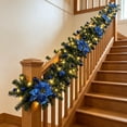 thumbnail image 5 of Christmas Artificial Pine Garland with Lights, Hanging Wreath with Realistic Branches, Indoor Outdoor Xmas Decor for Front Door,Mantel,Stair Handrail, 5 of 8