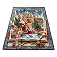 thumbnail image 6 of Cififendec Oversized Christmas 3D Visual Area Rug, 31.5"×19.68", Vintage Santa Themed Embossed Floor Mat for Xmas Living Room Floor Laying, 6 of 7