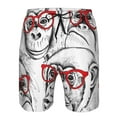 thumbnail image 4 of Kll Monkey Men'S Casual Summer Beach Shorts Hawaiian Shorts With Pockets-Small, 4 of 9