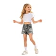 thumbnail image 6 of Girls Snow Washed Distressed Denim Shorts, Elastic High Waist Frayed Raw Hem Ripped Jean Shorts, Vintage Destroyed Summer Casual Kids Bottoms for Daily Wear(Grey,11-12 Years), 6 of 9