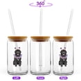 thumbnail image 2 of 4th of July Newfoundland Celebrates Independence Day 16oz Glass Cup Mug Newfie Dog Lover Gifts Glass Can with Bamboo Lid and Straw - 12010, 2 of 5