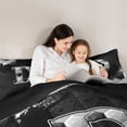 thumbnail image 5 of Castle Fairy Letter Monogrammed D Boy Girl Bedding Comforter Set 2pcs,Geometric Honeycomb Twin Comforter Sets Microfiber,Graffiti Splash Breathable Bedding Set,Lightweight Room Decor,Reversible, 5 of 8