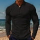 thumbnail image 1 of pstuiky manga larga para hombre, Camisa de manga larga con botones de solapa de color liso para hombre que cultiva la integridad moral camisetas de hombre s, 1 of 8