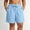 Blue, variant on Flowy Shorts Cotton Bermuda Shorts Plus Size Women's Solid Drawstring Casual High Waist Elastic Waist Summer Shorts with Side Pockets Black 4X