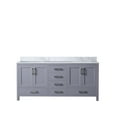 thumbnail image 3 of Lexora Home Jacques 72" Carrara Marble Top Double Vanity with Sinks in Dark Gray, 3 of 9
