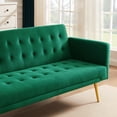 thumbnail image 5 of uhomepro Velvet Sofa Bed, Convertible Folding Upholstered Futon Couch for Living Room Bedroom, Green, 5 of 10
