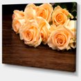 thumbnail image 2 of Roses on Wooden Surface Photo - Floral Canvas Art Print, 2 of 4