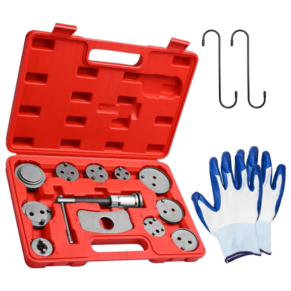 12Pcs Disc Brake Caliper Compression Tool Set, Caliper Piston Rewind Press Tools for Brake Pad Replacement and Reset, Heavy Duty Brake Service Kit