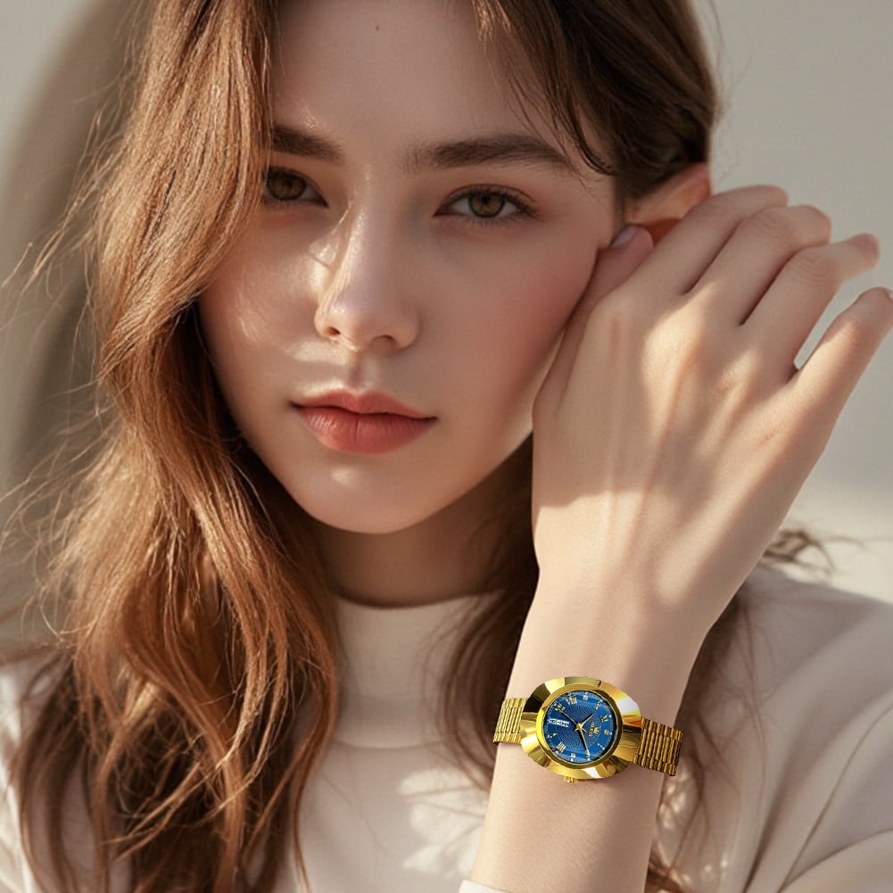 OLEVS Watches for Women Luxury Dress Waterproof Analog Quartz Fashion Gold Plated Tungsten Steel Roman Numeral Date Classic Female Ladies Watches Women Wrist Watches Gift Relojes para Mujer