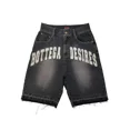 thumbnail image 2 of Pantalones cortos de mezclilla holgados con letras bordadas de moda retro de verano 2024 para hombres y mujeres, pantalones cortos góticos Y2K Harajuku, ropa de calle, 2 of 5